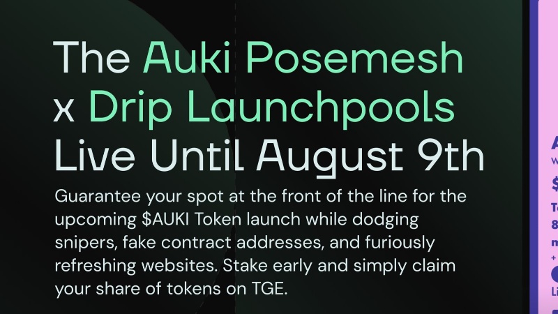 Posemesh Extends Auki Posemesh x Drip Launchpools with Additional Benefits