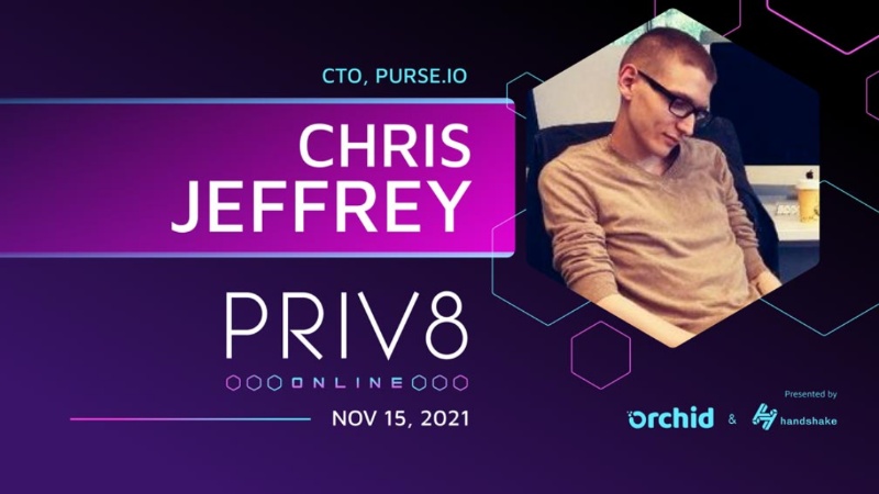 Christopher Jeffrey of Purse.io to Speak at Priv8 Virtual Privacy Summit