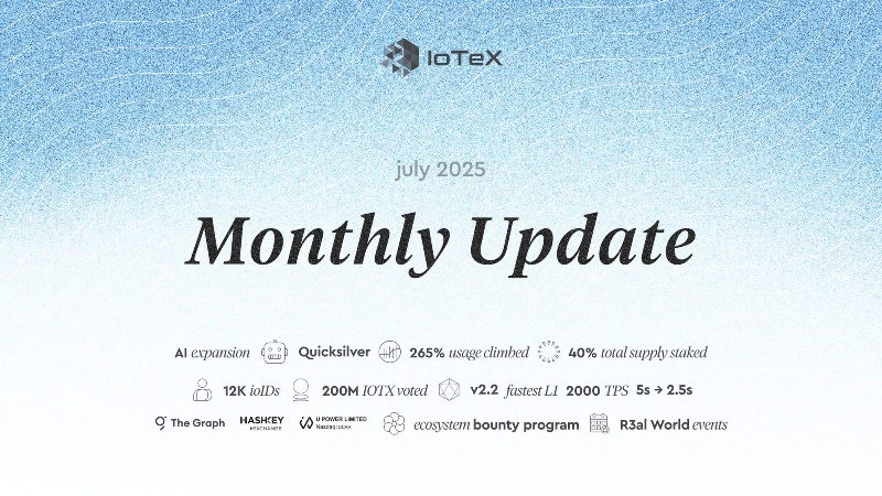 IoTeX July Update: AI Expansion & Protocol Upgrades