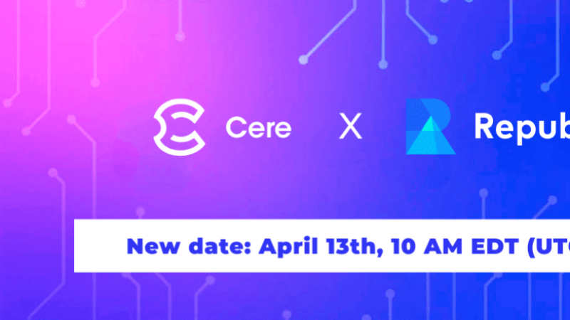 CERE Network Token Offering Scheduled for April 13th