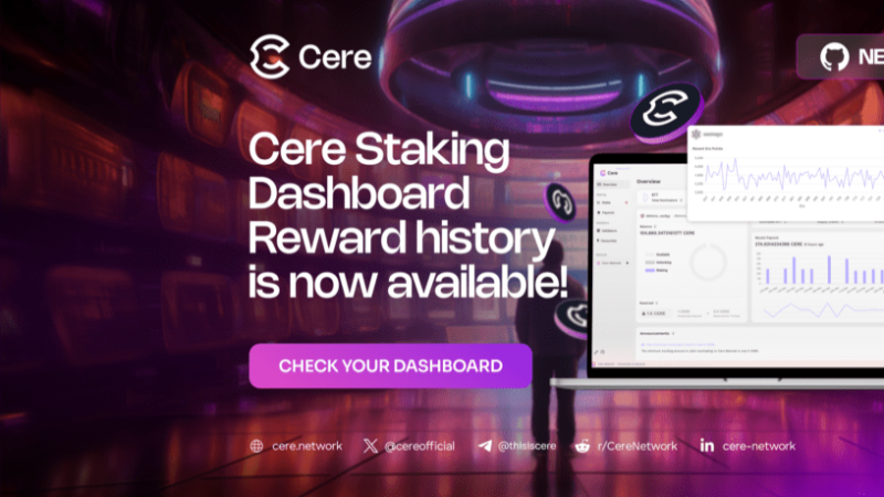 Cere Network Enhances Staking Dashboard with Reward History Feature